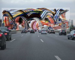 Beschleunigte Kunst auf der A9 bei M&uuml;nchen